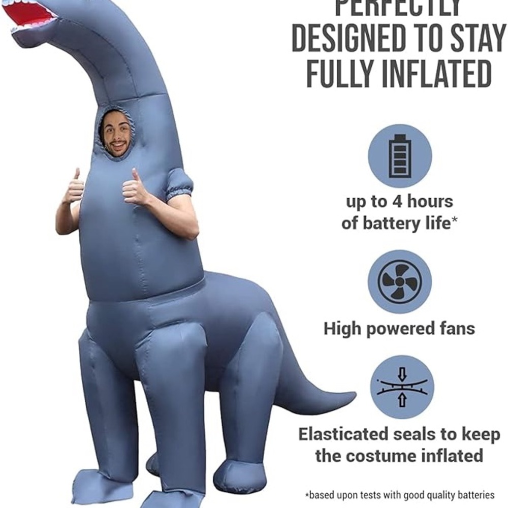 Kids Size Inflatable Diplodocus Dinosaur Costume